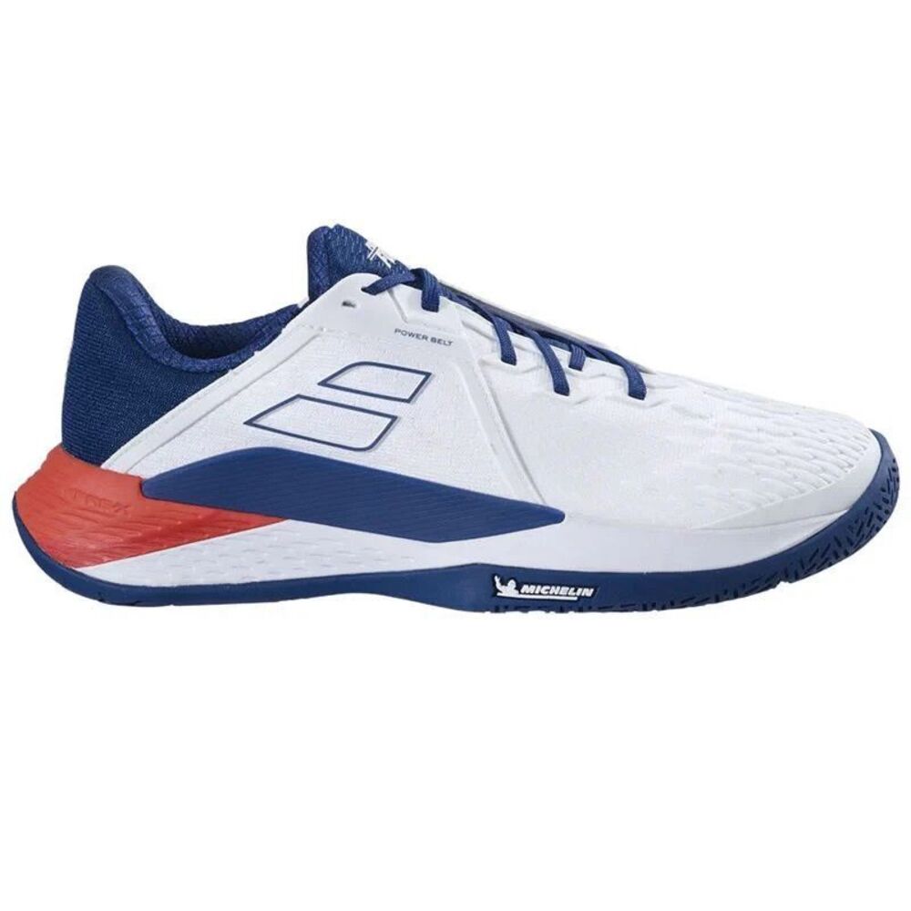 Babolat Men’s Propulse Fury 3 All Court Tennis Shoes in White/Estate Blue Size 7